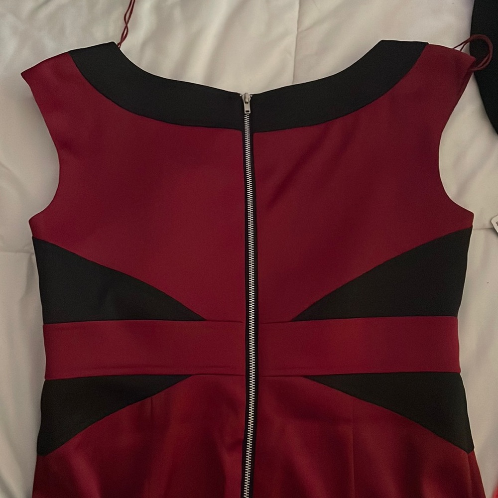 Maroon and black womens dress